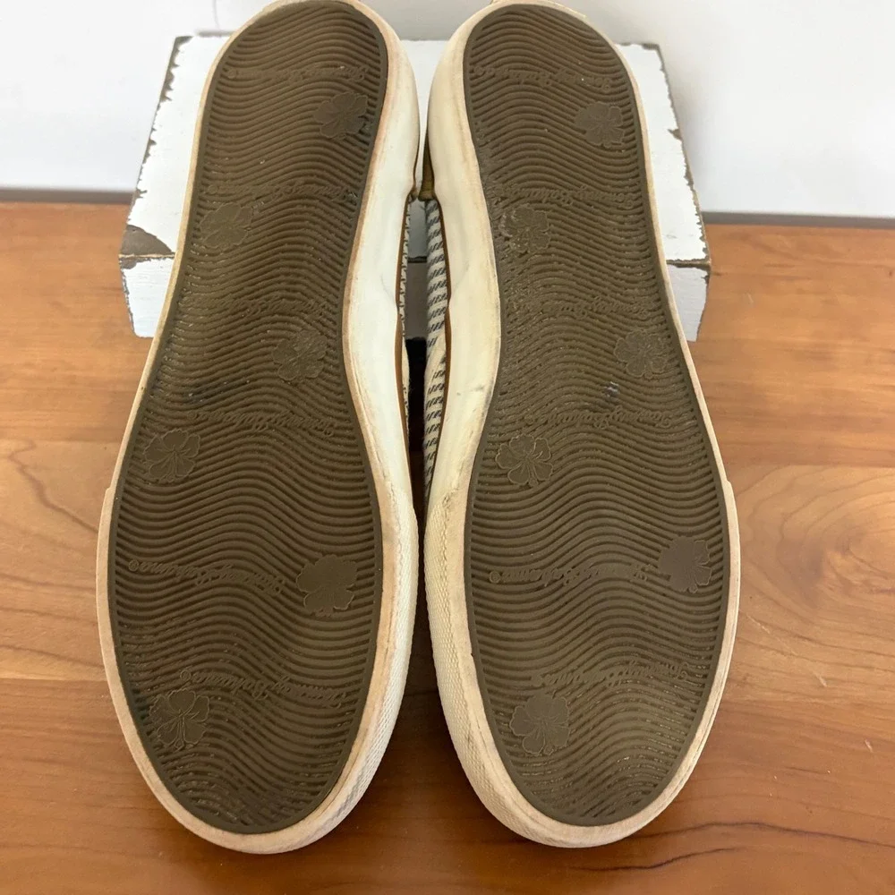 Tommy Bahama Womens Striped Slip On Sneakers Blue Cream TBF21WVL025A Size 8.5